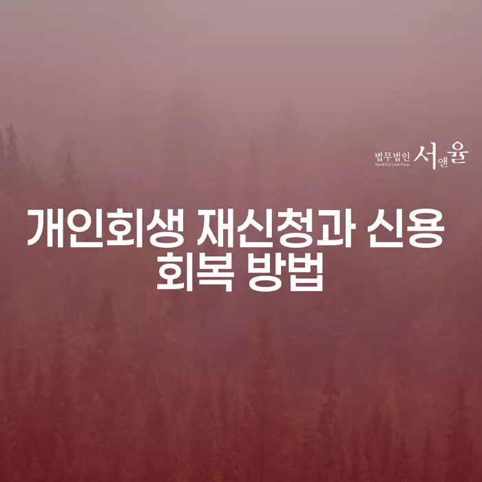 개인회생 재신청과 신용 회복 방법은 무엇인가요?